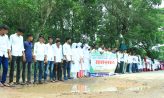 সড়ক সংস্কারের দাবিতে রাস্তায় দাঁড়ালেন সুবর্ণচরের শিক্ষার্থীরা