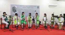 শিশু একাডেমিতে গান, কবিতা ও পাঠাভিনয়ে কবিগুরুকে স্মরণ