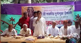 চাটখিলে ড.মোহাম্মদ ফারুকের পুজামন্ডপ পরিদর্শন ও অনুদান প্রদান
