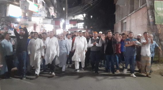 তফসিল ঘোষণার পর বসুরহাটে কাদের মির্জা’র নেতৃত্বে আনন্দ মিছিল