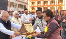 টানা ৩ বার সংসদ সদস্য নির্বাচিত হওয়ায় সেনবাগে মোরশেদ আলম এম পি কে গণসংবর্ধনা