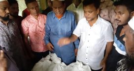 চাটখিলে বানভাসি মানুষের মাঝে বিএনপি’র খাদ্য সামগ্রী বিতরণ