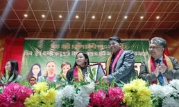 সাফ জয়ী তিন পাহাড়ি নারী ফুটবলারকে সংবর্ধনা