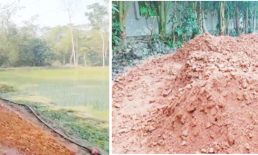 সোনাইমুড়ীতে সড়ক নির্মাণে নিম্নমানের ইট-খোয়া!