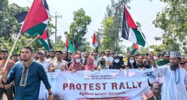 ইসরাইলের গণহত্যার বিরুদ্ধে সুবর্ণচরে বিক্ষোভ মিছিল