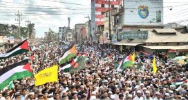 ইসরায়েলি গণহত্যার প্রতিবাদে মাইজদীতে গণমিছিল