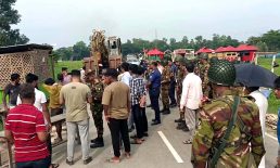 সেনবাগে ভ্রাম্যমান আদালতের অভিযান ৩০টি অবৈধ স্থাপনা উচ্ছেদ