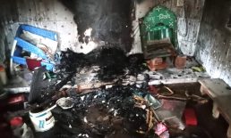 দাগনভূঞায় গভীর রাতে মন্দিরে আগুন দিয়েছে দুর্বৃত্তরা