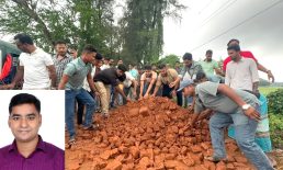 সুবর্ণচরে ঈদে জনদুর্ভোগ কমাতে ছাত্রদল নেতার রাস্তা সংস্কার উদ্যোগ