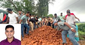 সুবর্ণচরে ঈদে জনদুর্ভোগ কমাতে ছাত্রদল নেতার রাস্তা সংস্কার উদ্যোগ