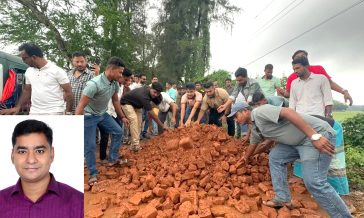সুবর্ণচরে ঈদে জনদুর্ভোগ কমাতে ছাত্রদল নেতার রাস্তা সংস্কার উদ্যোগ