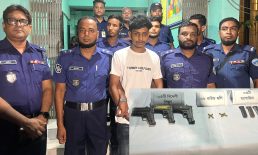 বেগমগঞ্জ উপজেলার এক তরুণের কোমরে ৩ পিস্তল, গ্রেপ্তার করলো পুলিশ