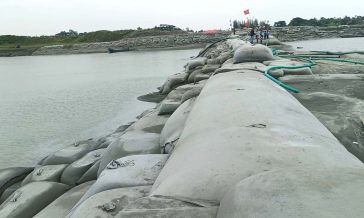দৃশ্যমান বামনী ক্লোজার বাঁধ, স্বস্তিতে কোম্পানীগঞ্জ-কবিরহাটের ৯ লাখ মানুষ