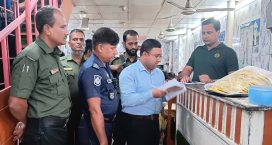 দাগনভূঞা অস্বাস্থ্যকর পরিবেশে খাবার তৈরি ও লাইসেন্স না থাকায় জরিমানা