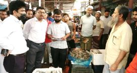 পৌরবাজারে জেলি মিশ্রিত ১৪২ কেজি চিংড়ি জব্দ, দুই ব্যবসায়ীকে জরিমানা