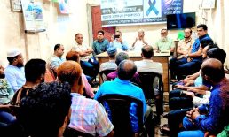 সেনবাগে এমপি জয়নুল আবদিন ফারুকের সঙ্গে সাংবাদিকদের মতবিনিময় সভা