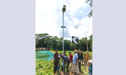 জগতপুর সমাজ কল্যাণ পরিষদের উদ্যোগে সোলার ল্যাম্পপোস্ট স্থাপন