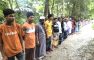 জমি দখলচেষ্টা, ভাঙচুর ও প্রাণনাশের হুমকির অভিযোগে মানববন্ধন