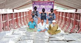 মিয়ানমারে পাচারের পথে ১,৩৬০ বস্তা সিমেন্টসহ ৩জনকে আটক কোষ্টগার্ড