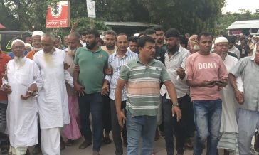 সেনবাগে বিএনপি নেতার ওপর হামলার প্রতিবাদে বিক্ষোভ